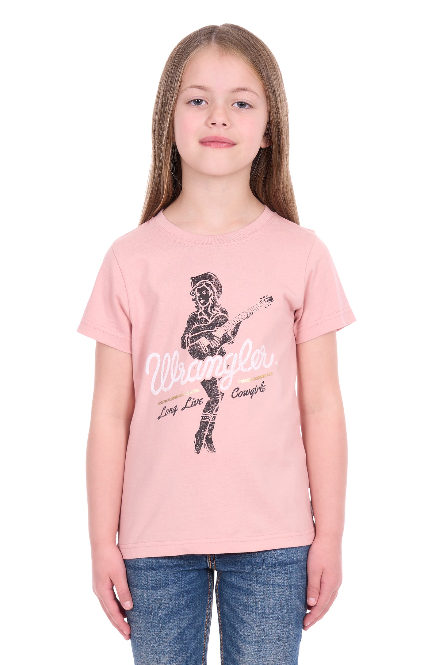 Wrangler Girl’s Adriana Short Sleeve Tee - Rose