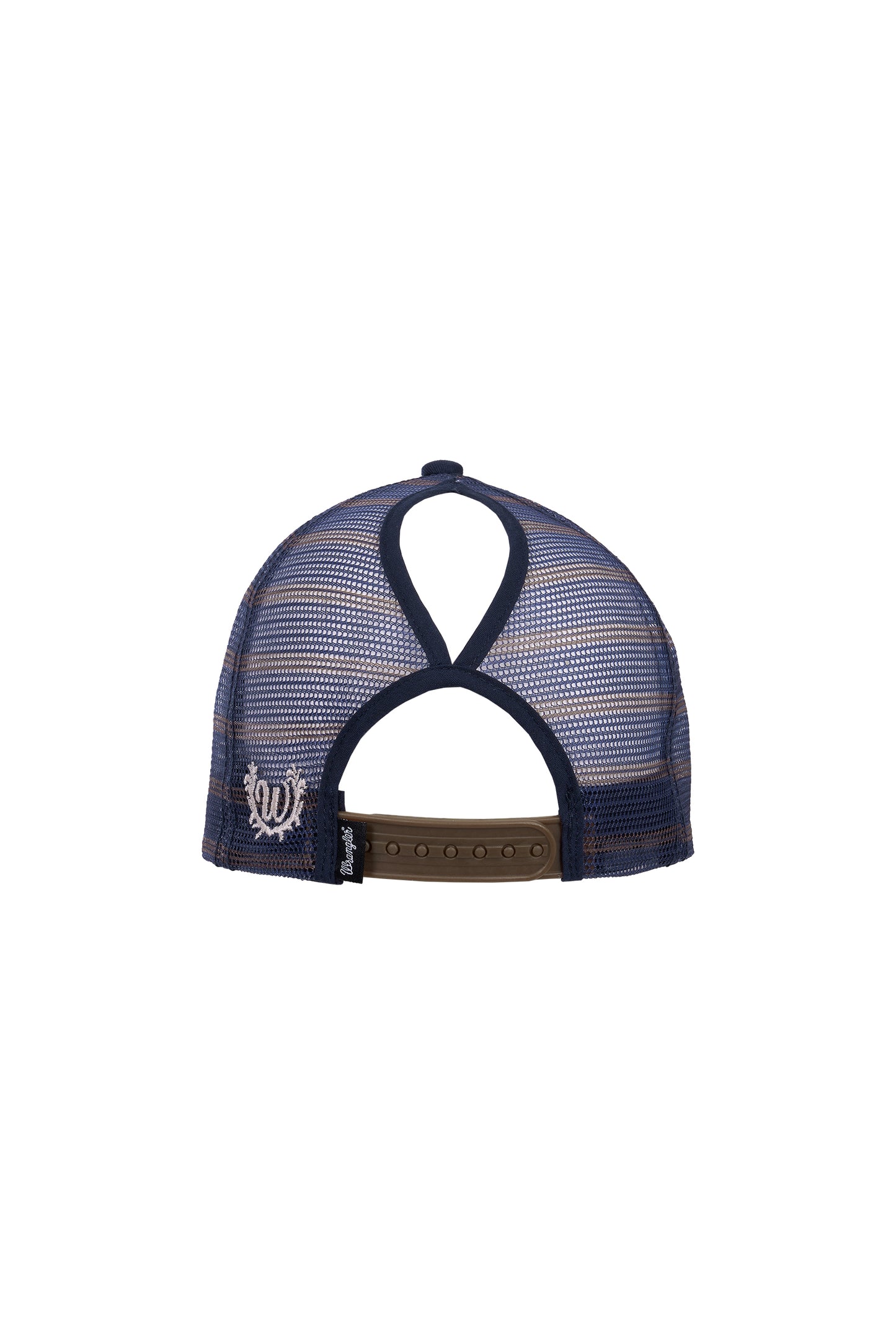 Wrangler Francis High Profile Ponytail Trucker Cap - Navy/Tan