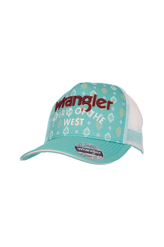 Wrangler Stevie High Profile Ponytail Trucker Cap - Aqua