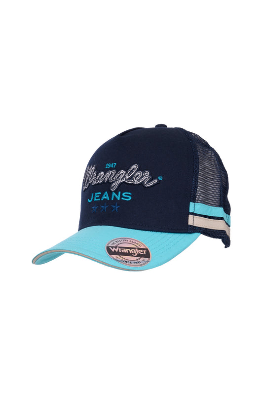 Wrangler Elly High Profile Trucker Cap - Navy/Blue
