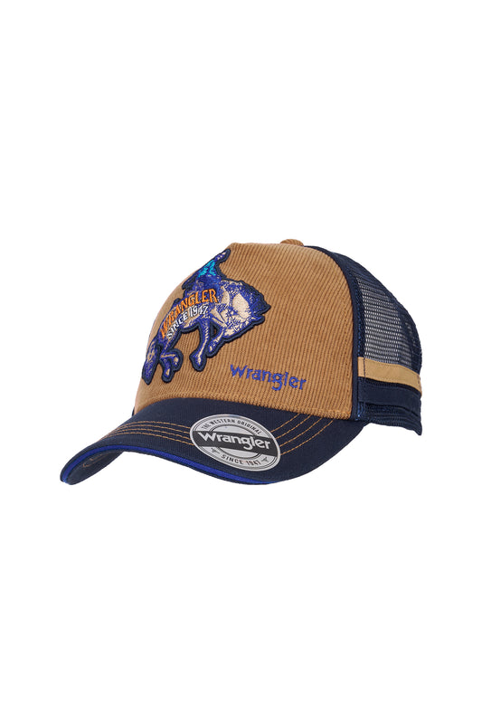 Wrangler Kid’s Conner Trucker Cap - Tan/Navy