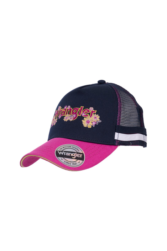 Wrangler Kid’s Molly Trucker Cap - Navy/Pink