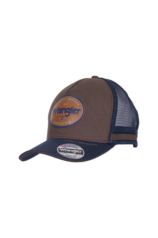 Wrangler Men's Authentic High Profile Trucker Cap - Dark Tan/Navy