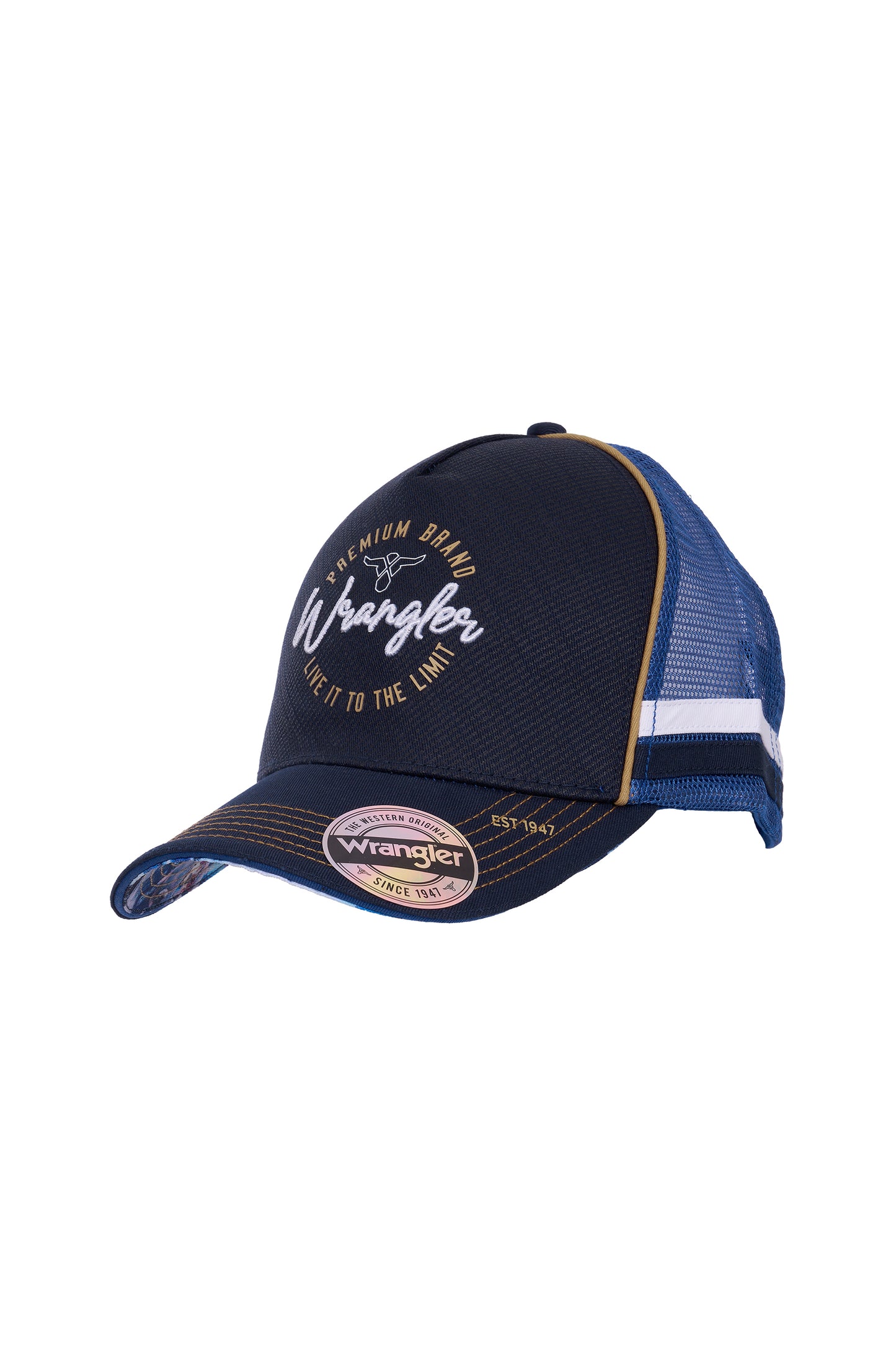 Wrangler Mario High Propile Trucker Cap - Navy/Denim