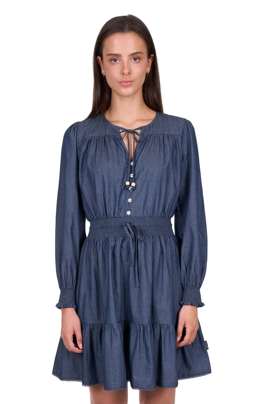 Wrangler Women’s Melissa Long Sleeve Dress – Navy