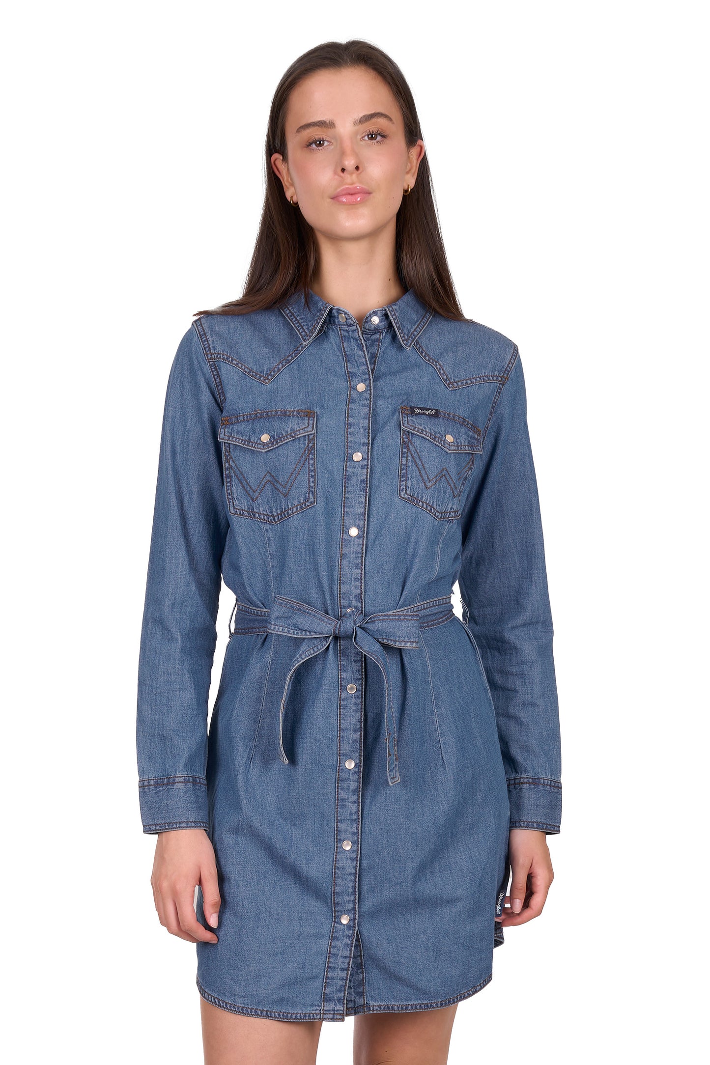 Wrangler Women’s Wendy Denim Dress – Blush/Mood Indigo
