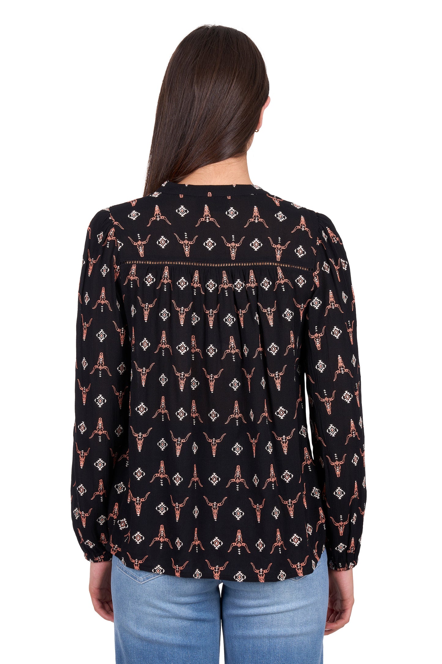 Wrangler Women’s Lucille Long Sleeve Blouse – Black