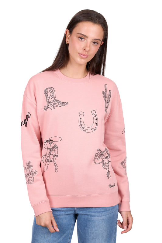 Wrangler Women’s Mallory Crew - Rose