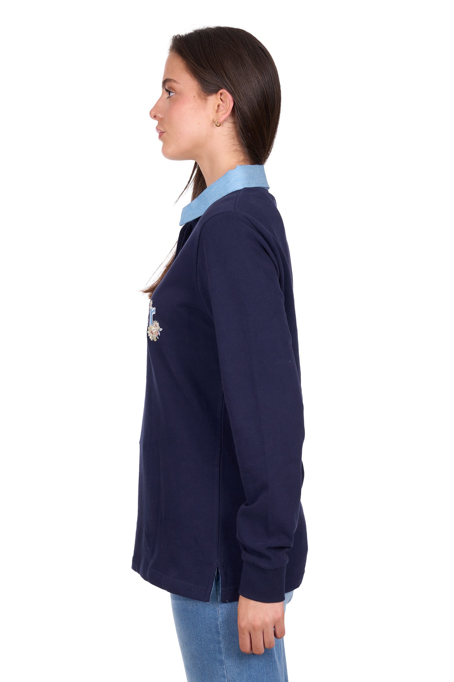 Wrangler Women’s Brooke Rugby – Navy/Light Blue