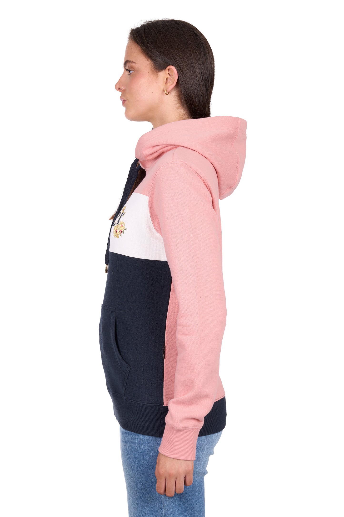 Wrangler Women’s Brooke Pullover Hoodie – Rose/Navy