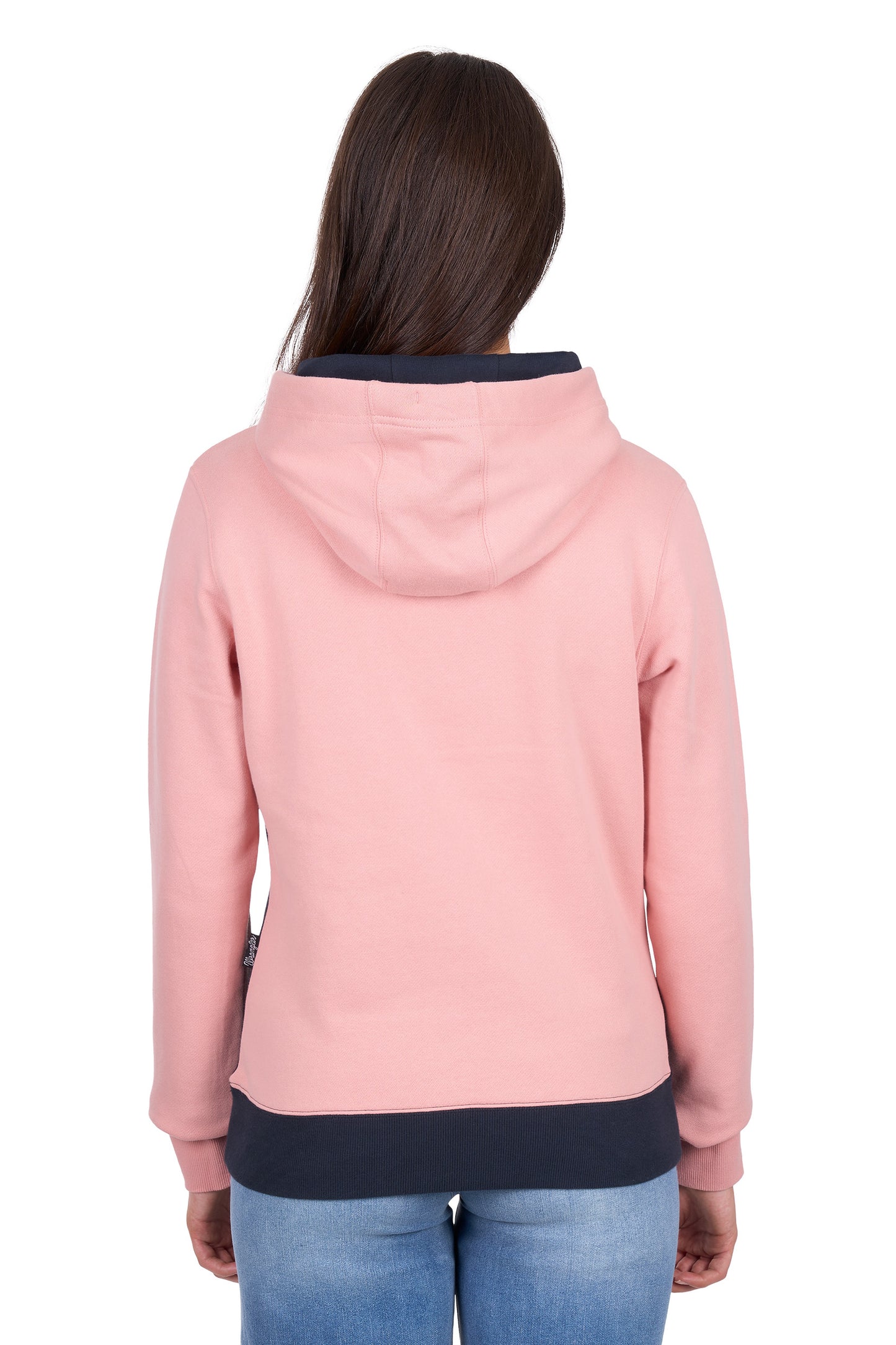Wrangler Women’s Brooke Pullover Hoodie – Rose/Navy