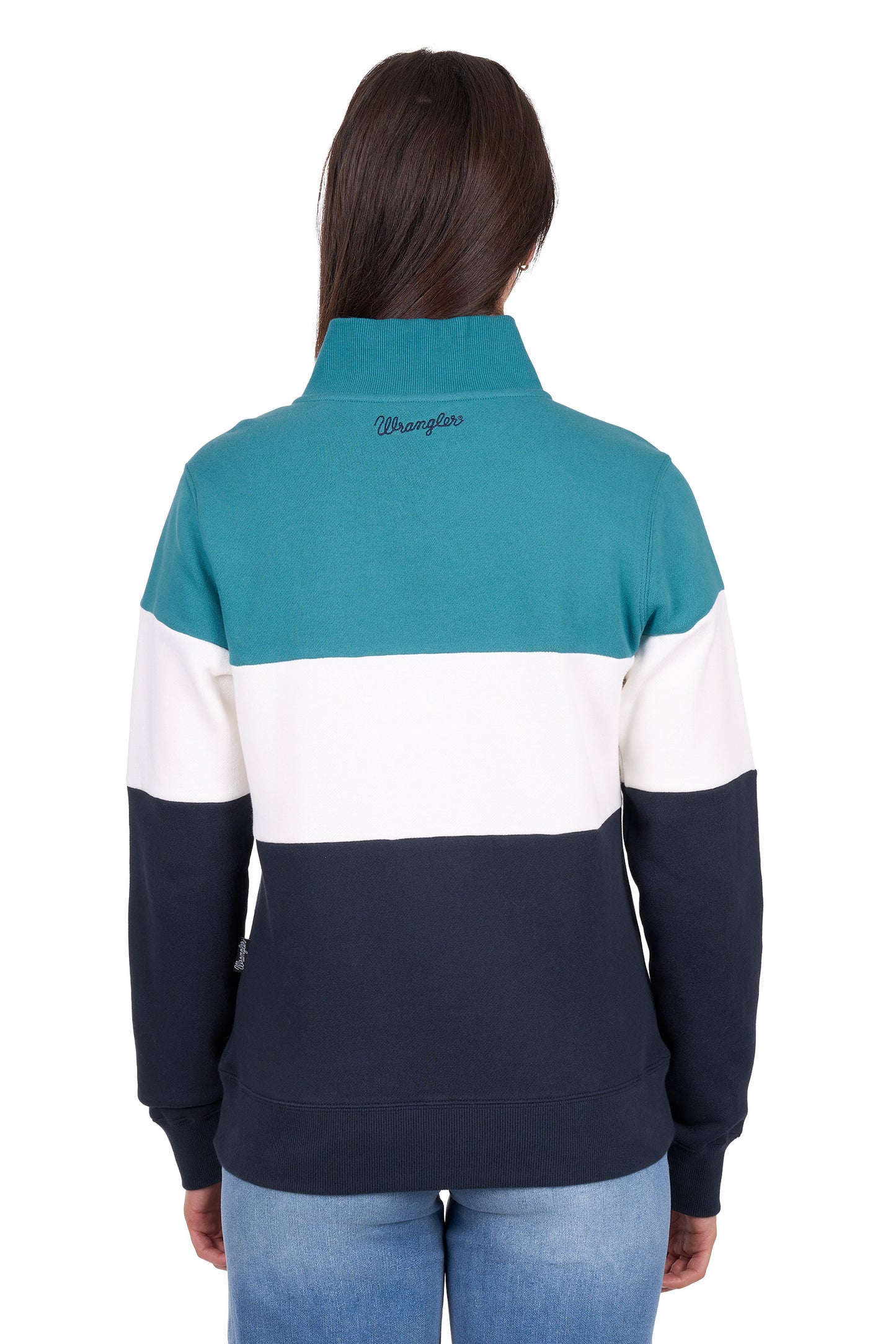 Wrangler Women’s Dana 1/4 Zip Pullover - Navy/Teal