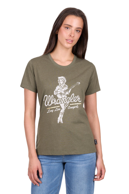 Wrangler Women’s Adriana Short Sleeve Tee - Khaki Marle