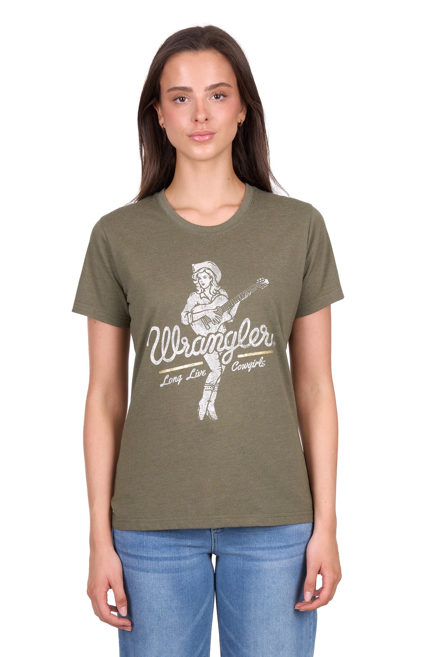 Wrangler Women’s Adriana Short Sleeve Tee - Khaki Marle