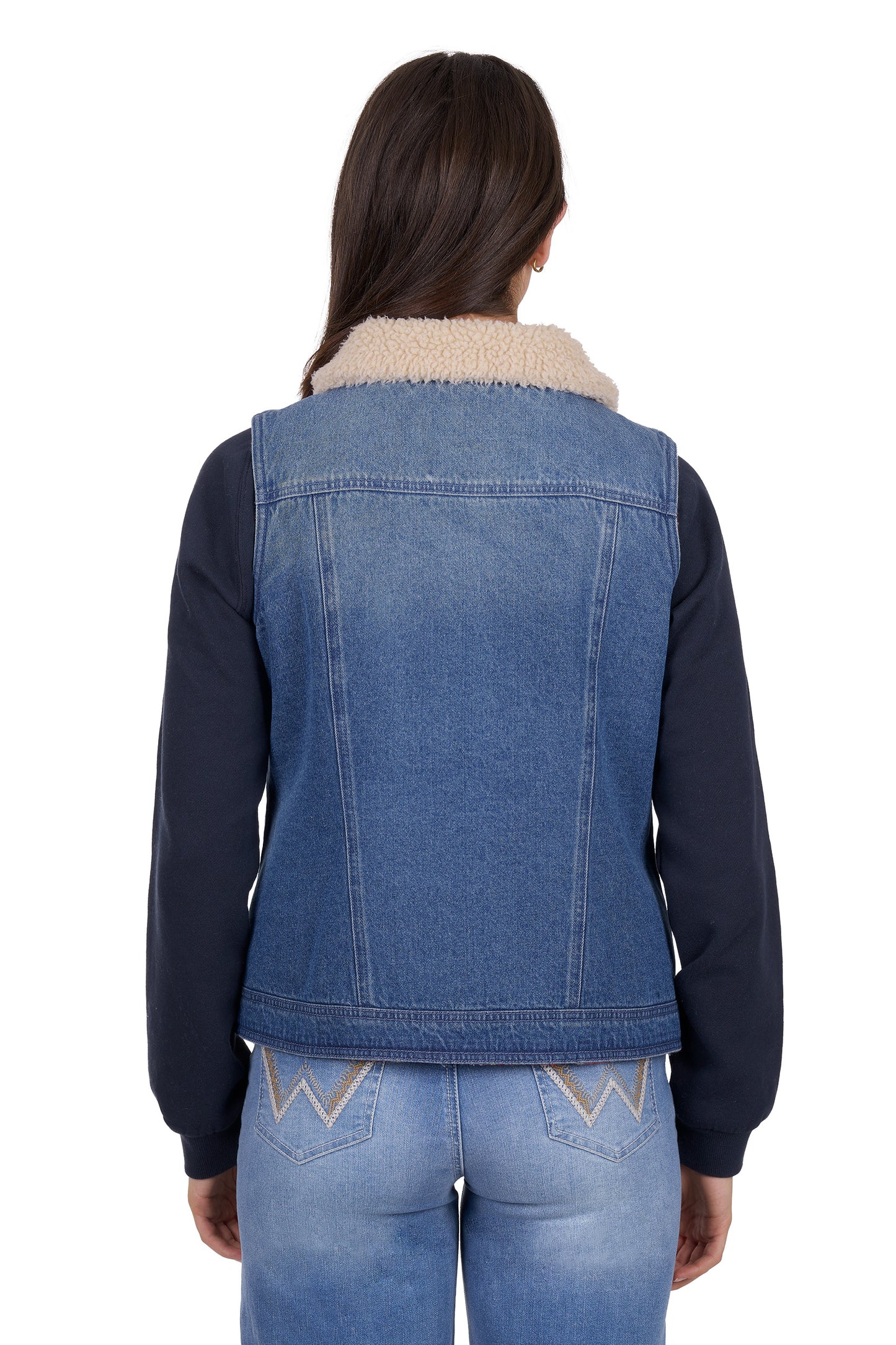 Wrangler Women’s Dixie Reversible Denim Vest - Denim/Multi