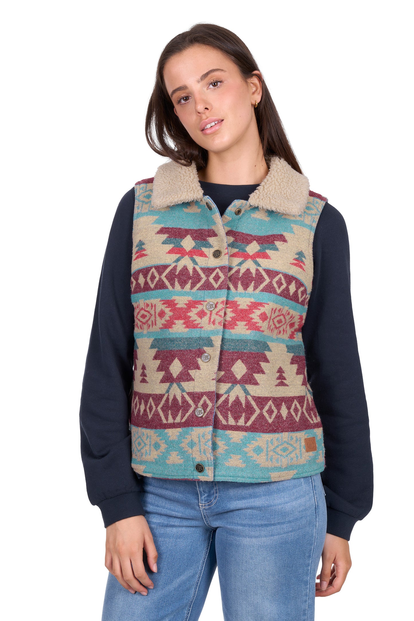 Wrangler Women’s Dixie Reversible Denim Vest - Denim/Multi