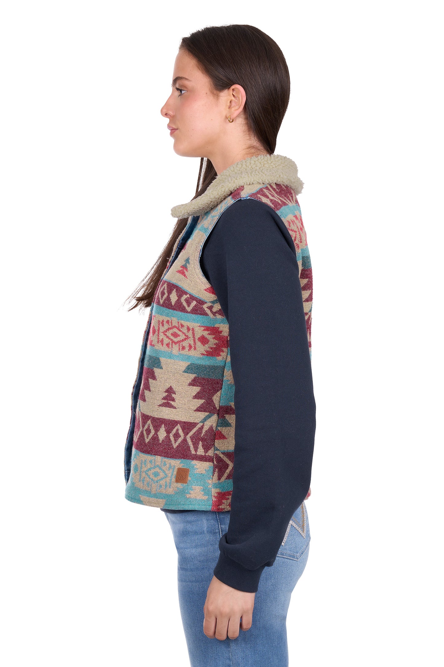 Wrangler Women’s Dixie Reversible Denim Vest - Denim/Multi
