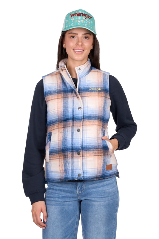 Wrangler Women’s Darla Vest - Blue/Clay