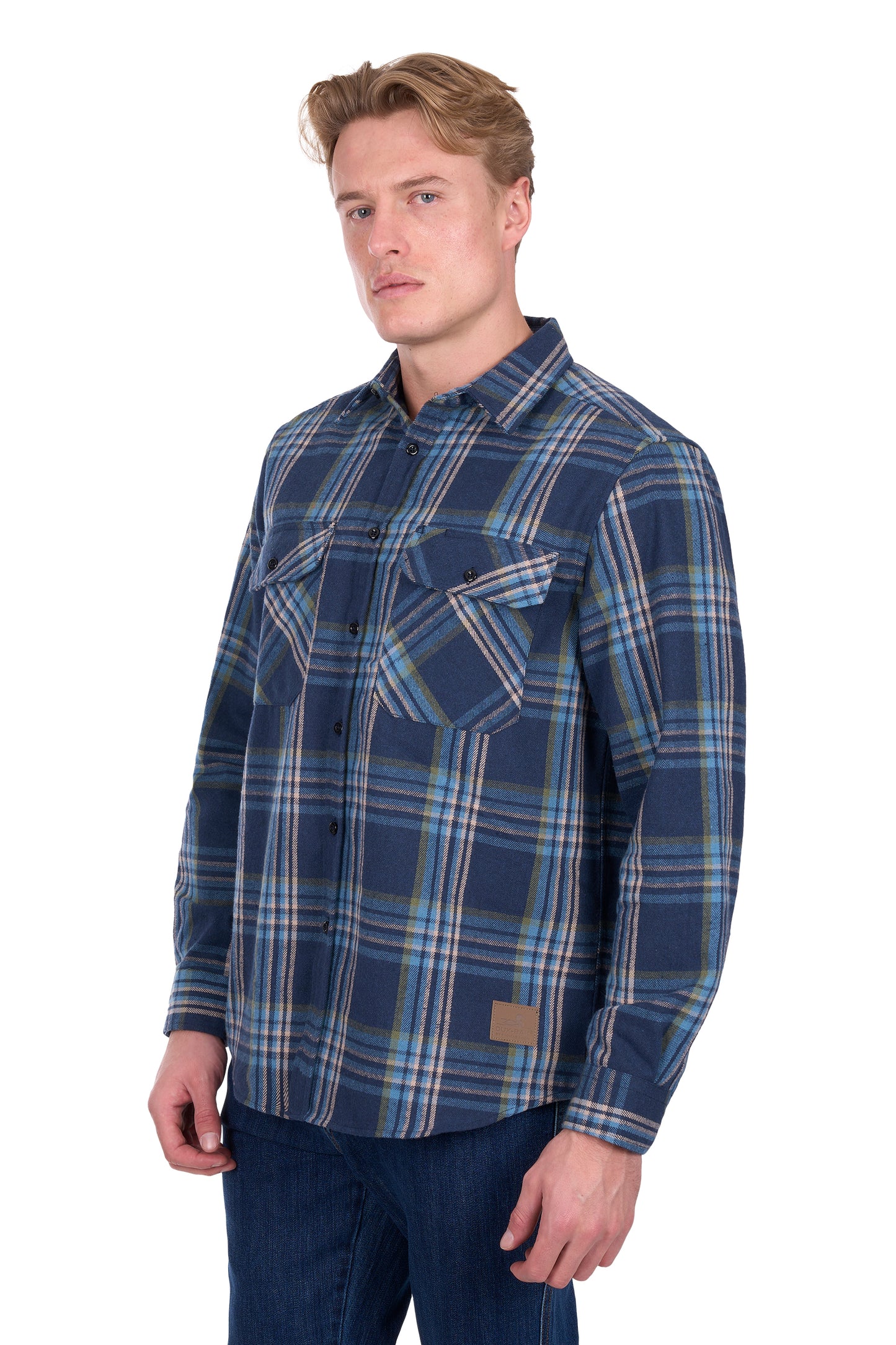 Dux-Bak Men’s Miles Thermal Long Sleeve Shirt - Navy/Teal