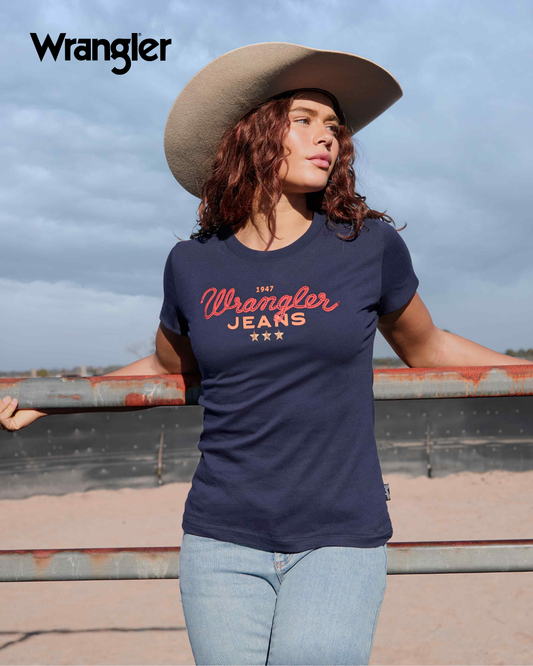 Wrangler Women’s Short Sleeve Tee – Navy