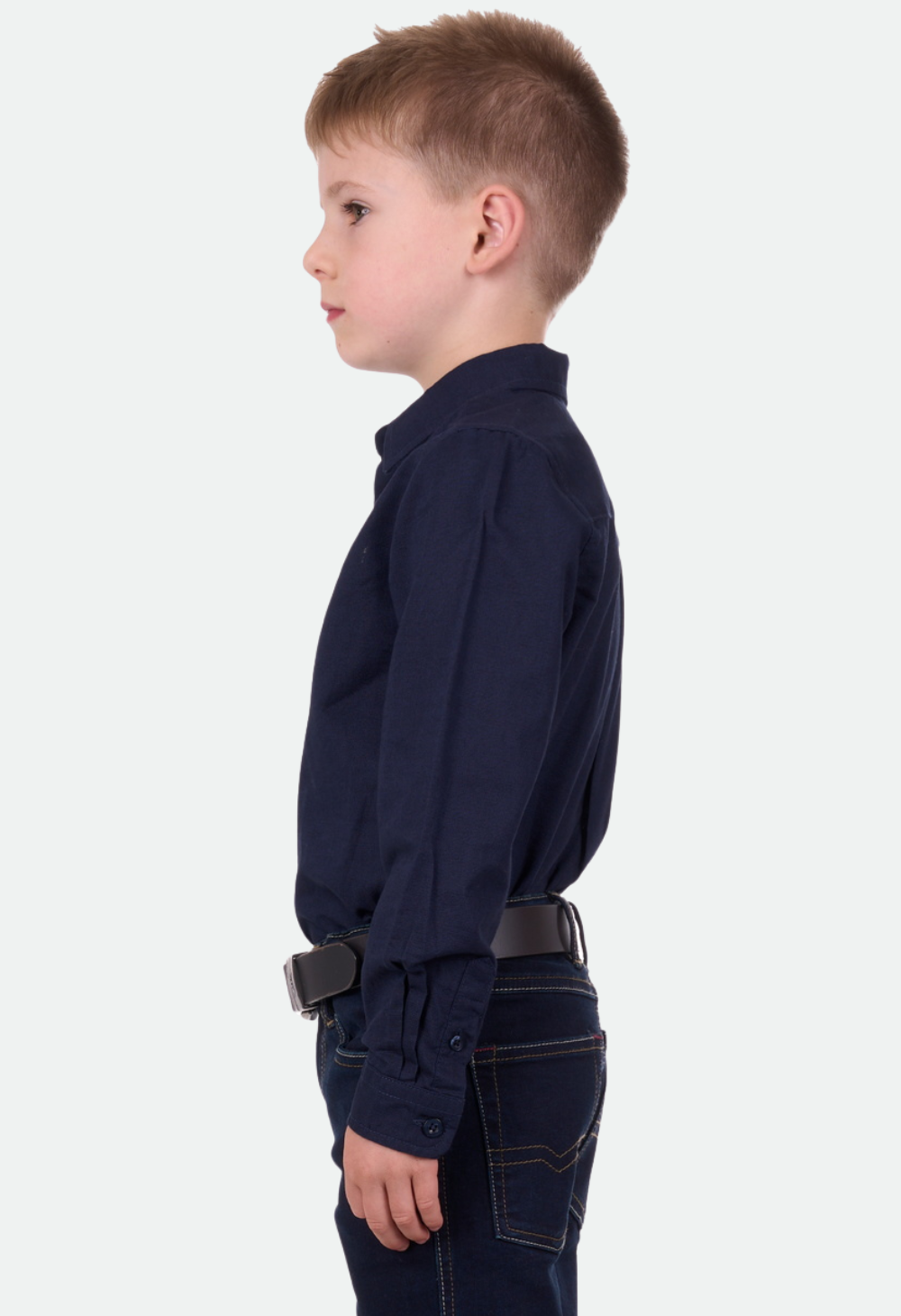 THOMAS COOK BOYS LINEN L/S SHIRT (NAVY)