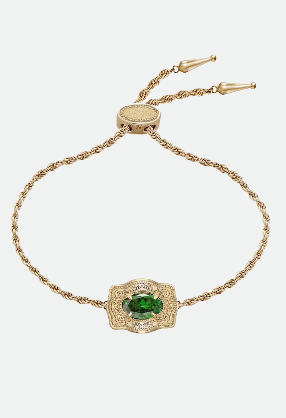 SpurWest Ultra Mini Belt Buckle Birthstone Bracelet - Gold