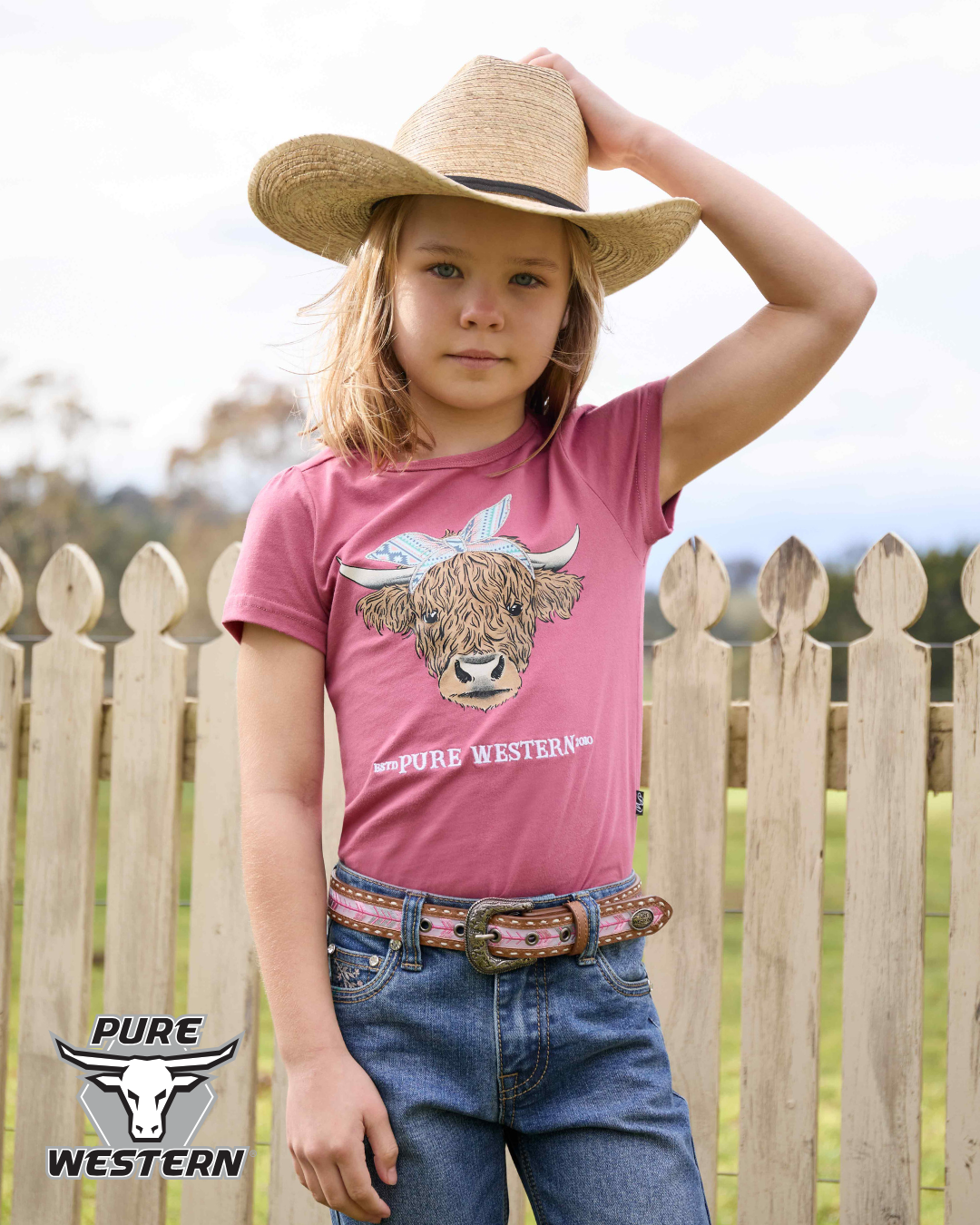Pure Western Girl’s Estelle Short Sleeve Tee