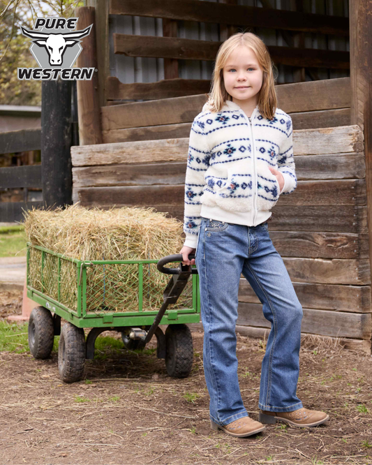 Pure Western | Girl’s Sharna Fleece Zip Through Hoodie