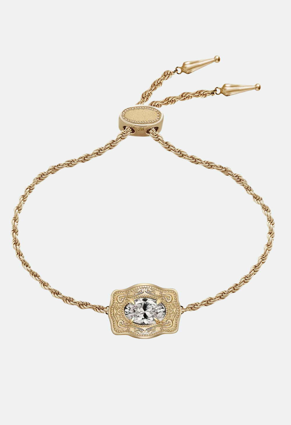 SpurWest Ultra Mini Belt Buckle Birthstone Bracelet - Gold