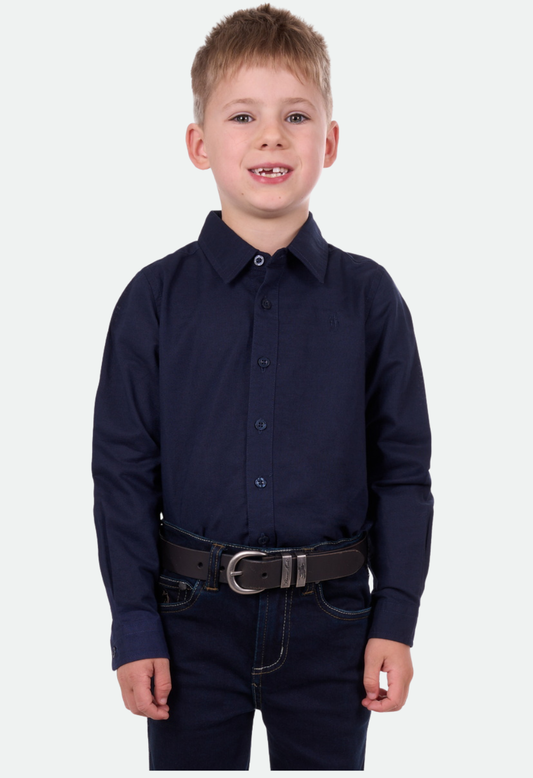 THOMAS COOK BOYS LINEN L/S SHIRT (NAVY)