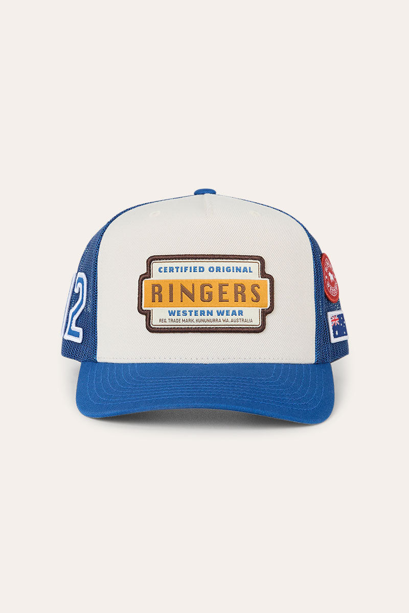 Ringers Western Drive By Deep Fit Trucker Cap - Blue/Cream