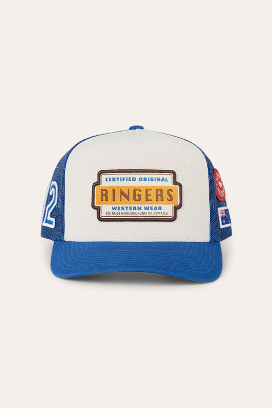 Ringers Western Drive By Deep Fit Trucker Cap - Blue/Cream