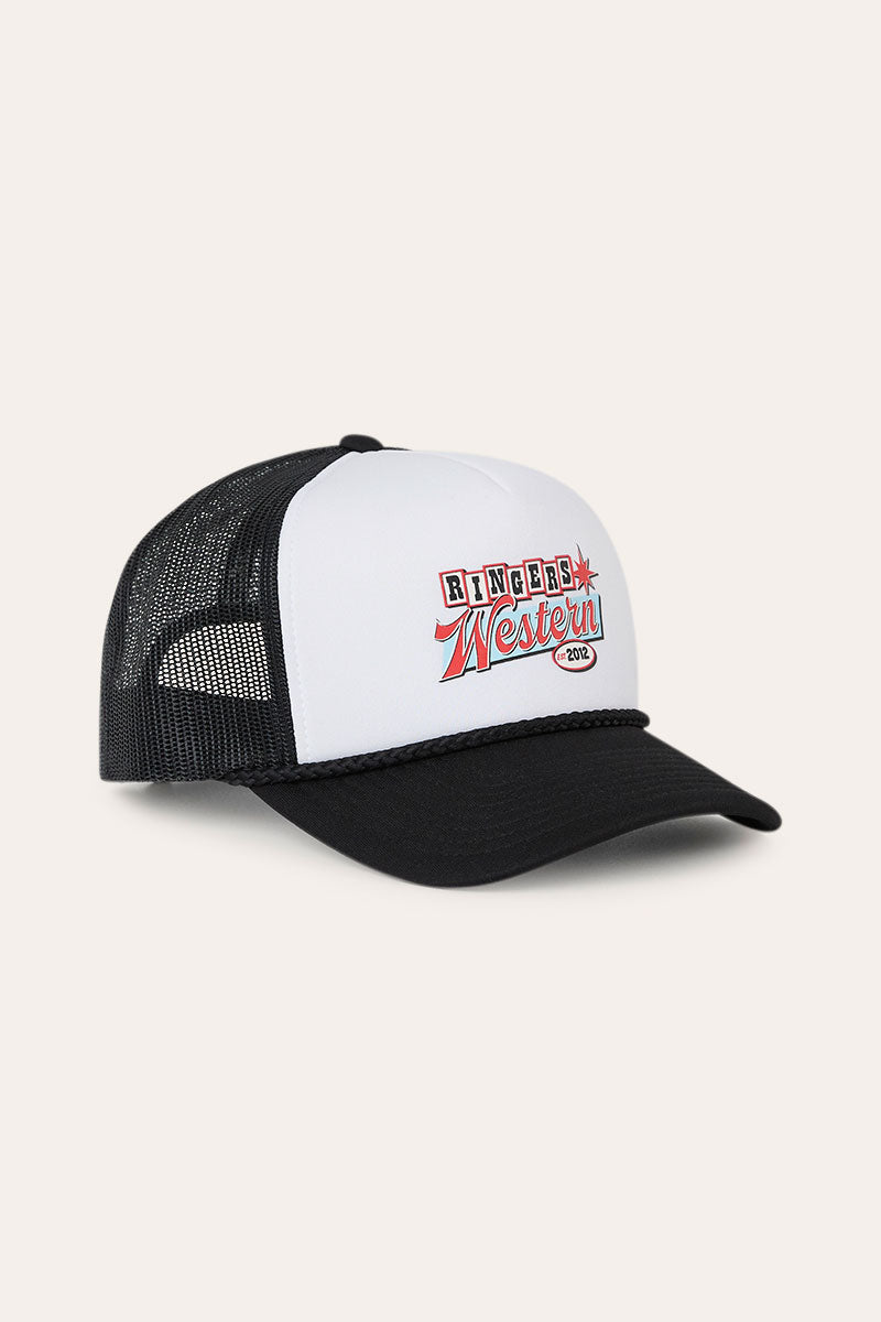 Ringers Western Roadsign Trucker Cap - Black / White