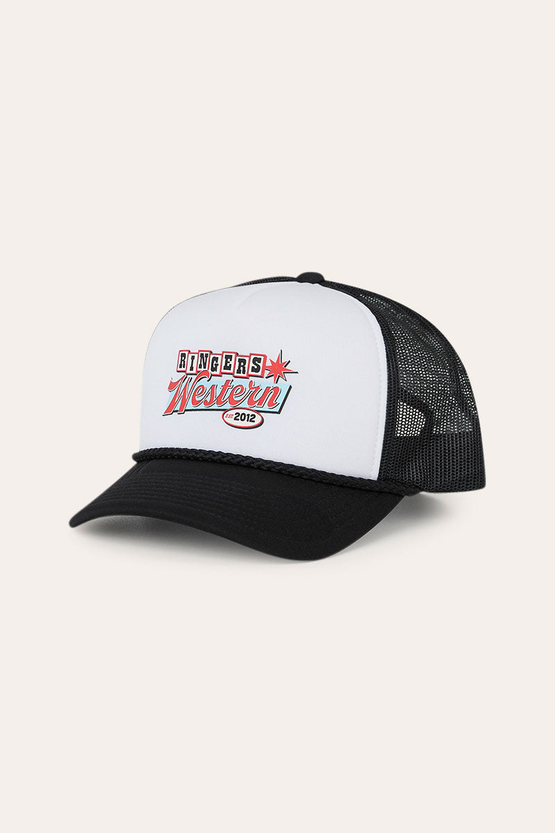 Ringers Western Roadsign Trucker Cap - Black / White