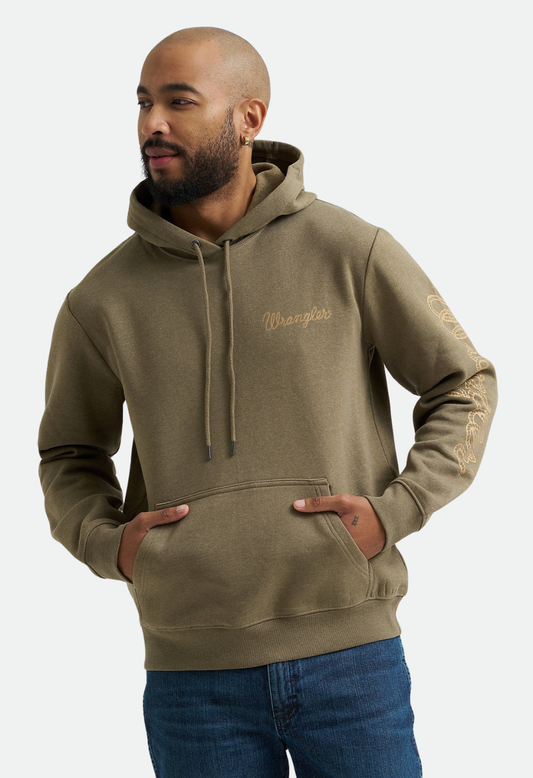 Wrangler Men's Rope Logo Hoodie - Burnt Olive