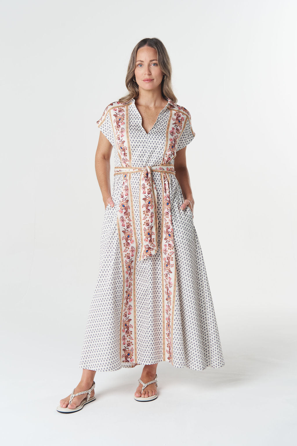 Goondiwindi Cotton Shell Cap Sleeve Dress - Sunset Manor Print