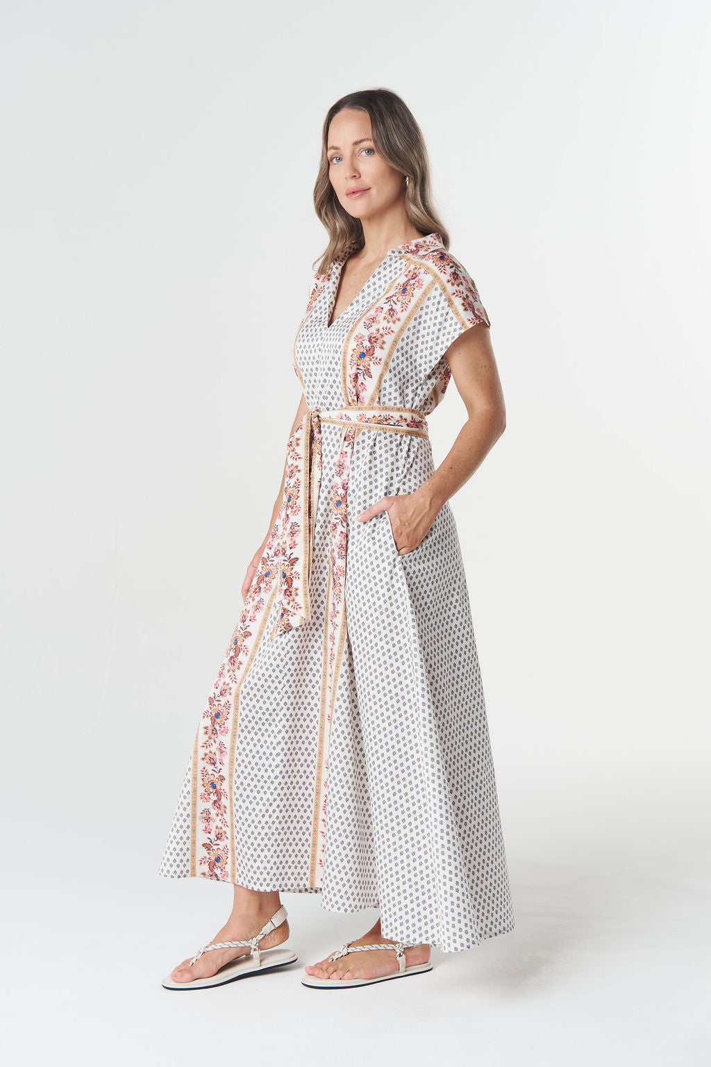 Goondiwindi Cotton Shell Cap Sleeve Dress - Sunset Manor Print