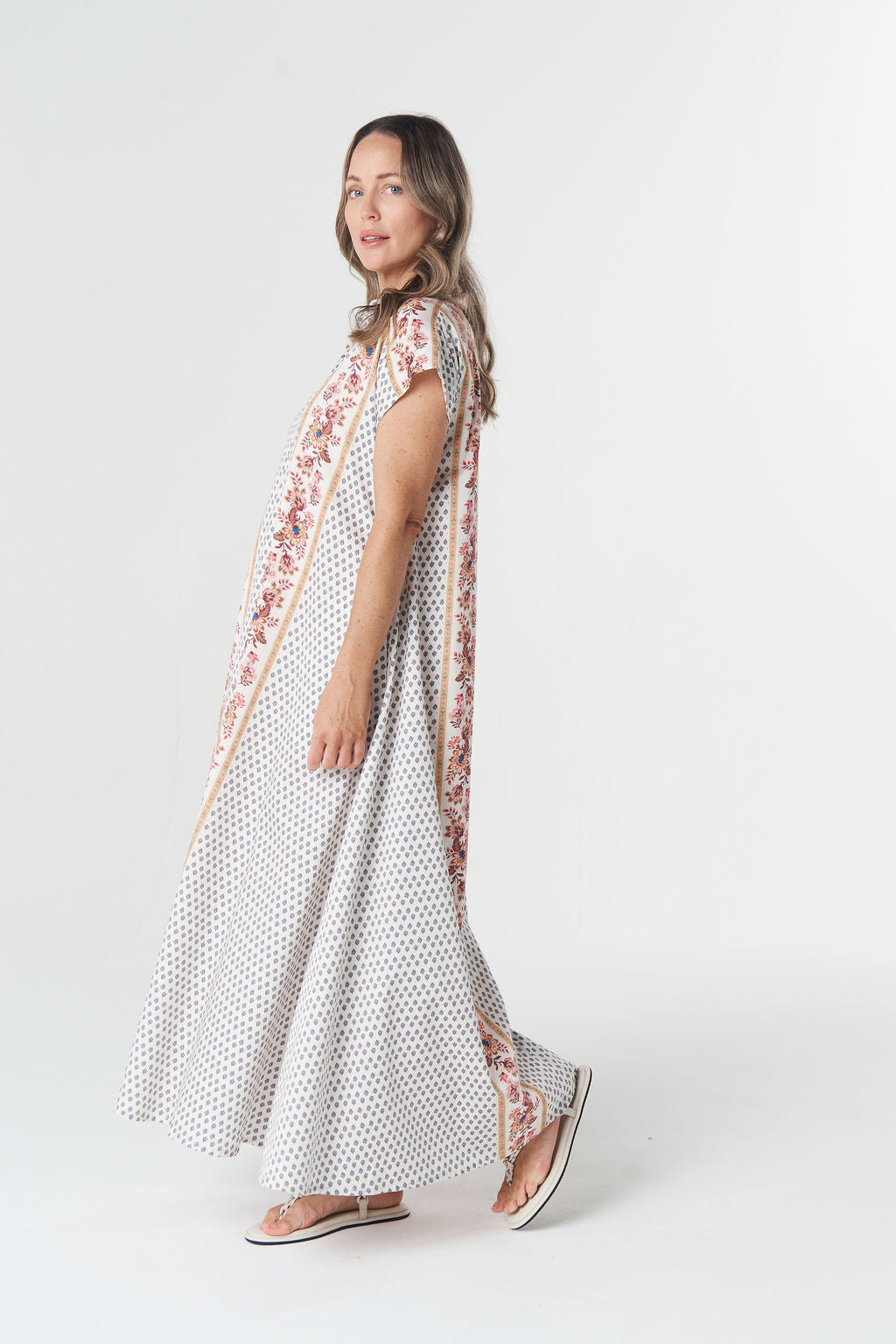Goondiwindi Cotton Shell Cap Sleeve Dress - Sunset Manor Print