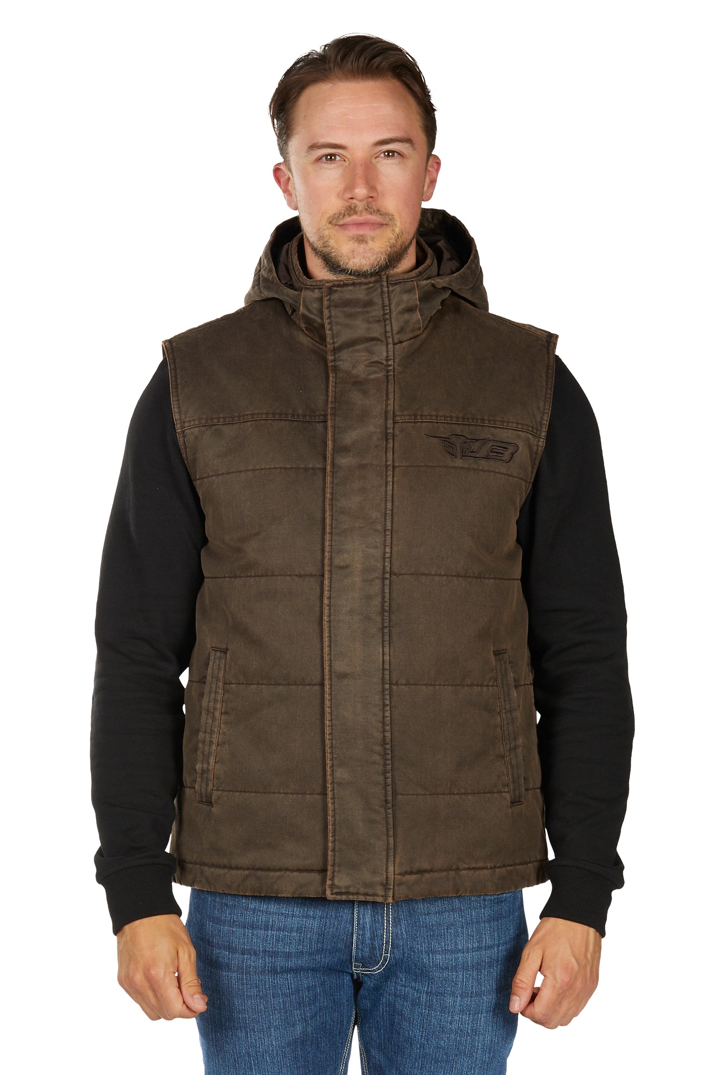 Bullzye Men’s Canon Faux Oilskin Vest