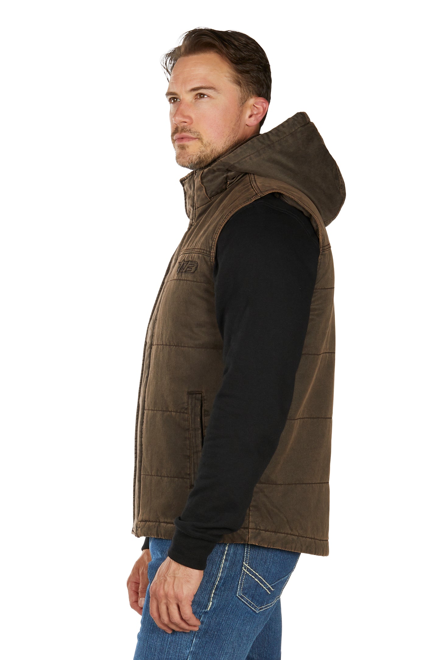 Bullzye Men’s Canon Faux Oilskin Vest