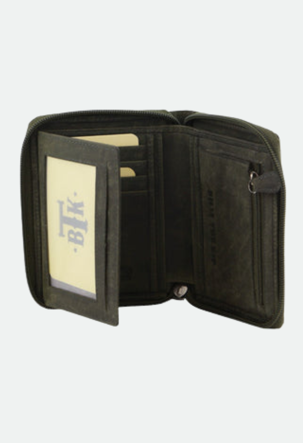 Billy The Kid Olive Leather Wallet with Zip