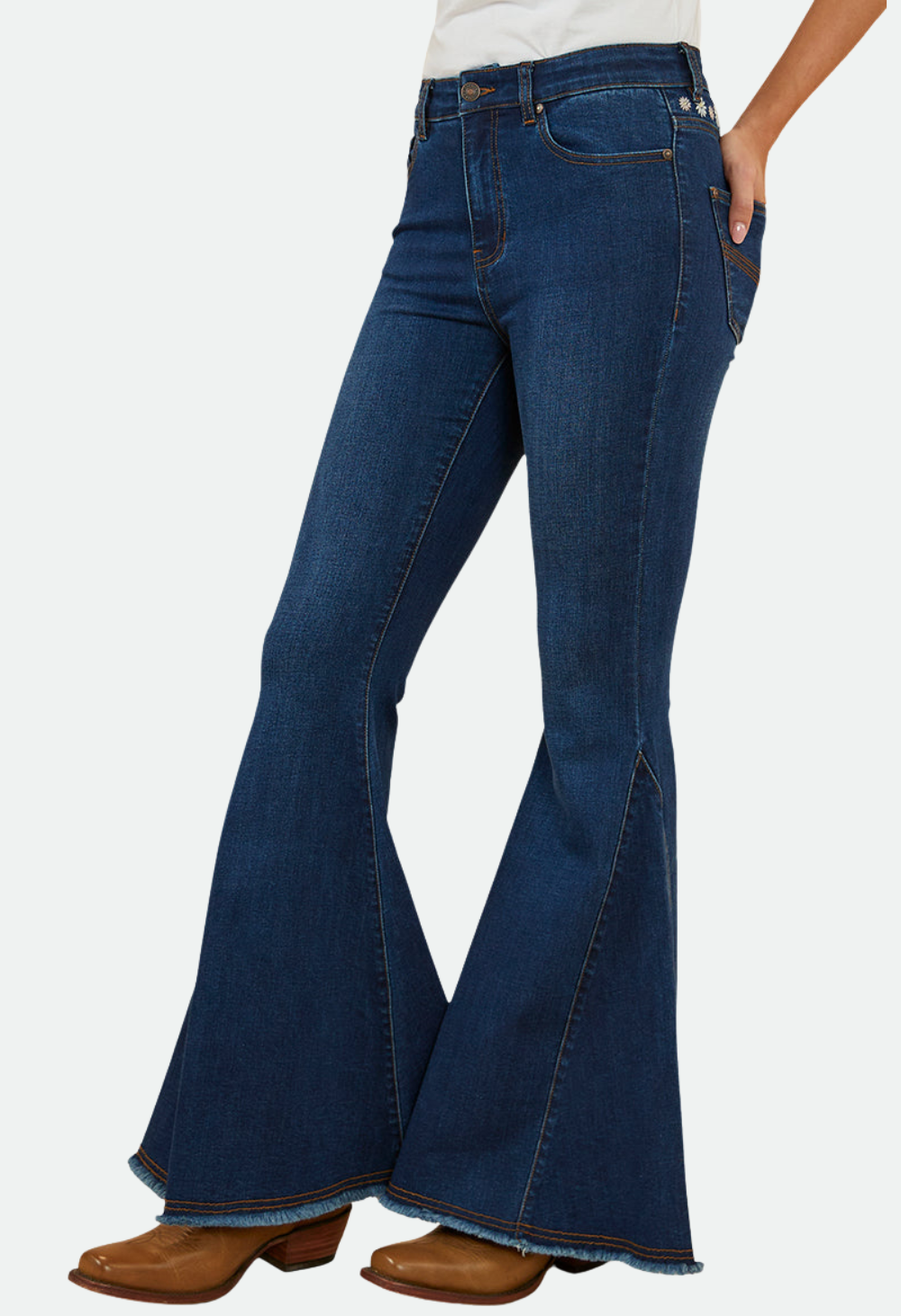 Ringers Western Fields Womens Super Flare Jeans - Classic Blue REG