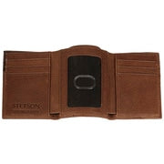 Stetson Steer Head Leather Tri-Fold Wallet