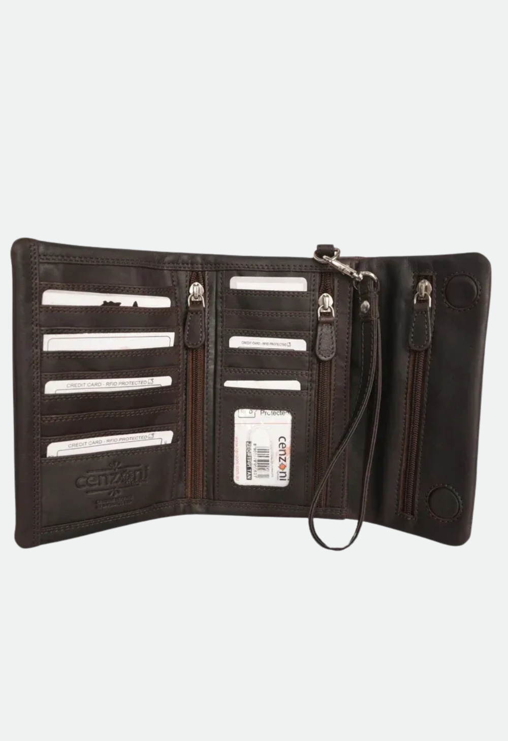 Cenzoni Ladies Hairon Foil Oil Pull-up Leather Wallet