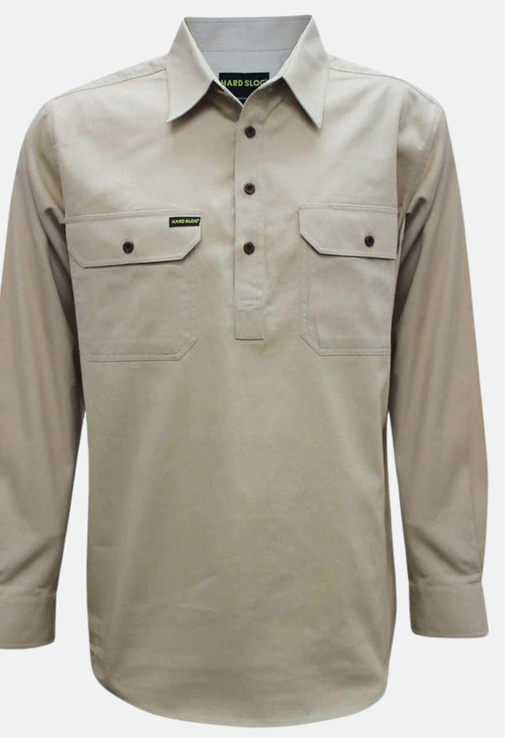 HARDSLOG MENS HALF PLACKET LIGHT COTTON SHIRT