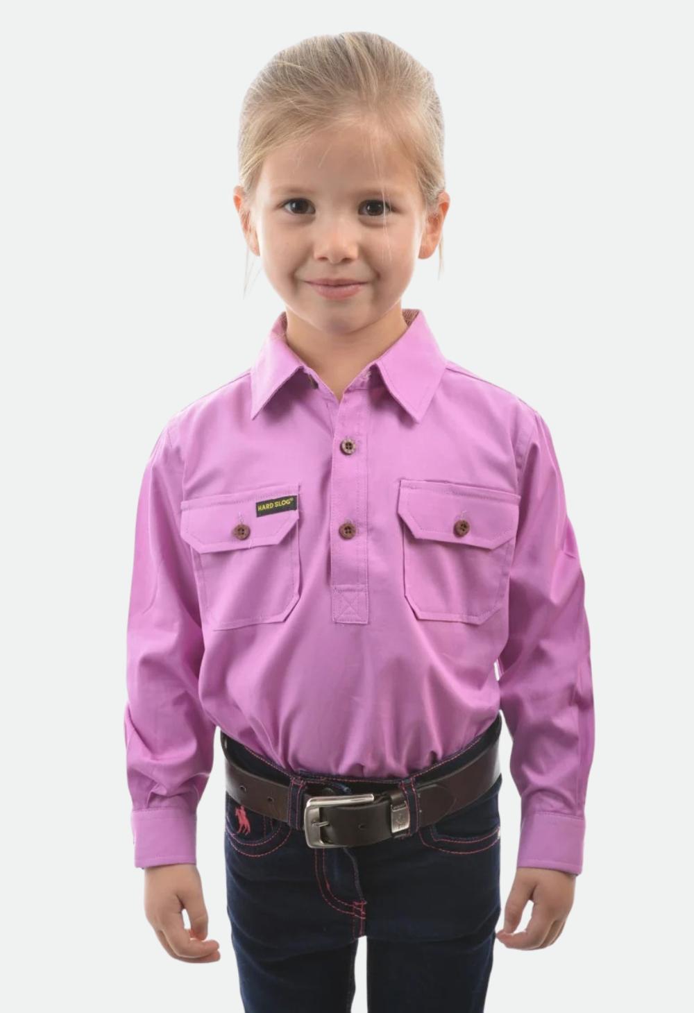 HARDSLOG KIDS HALF PLACKET LIGHT COTTON SHIRT