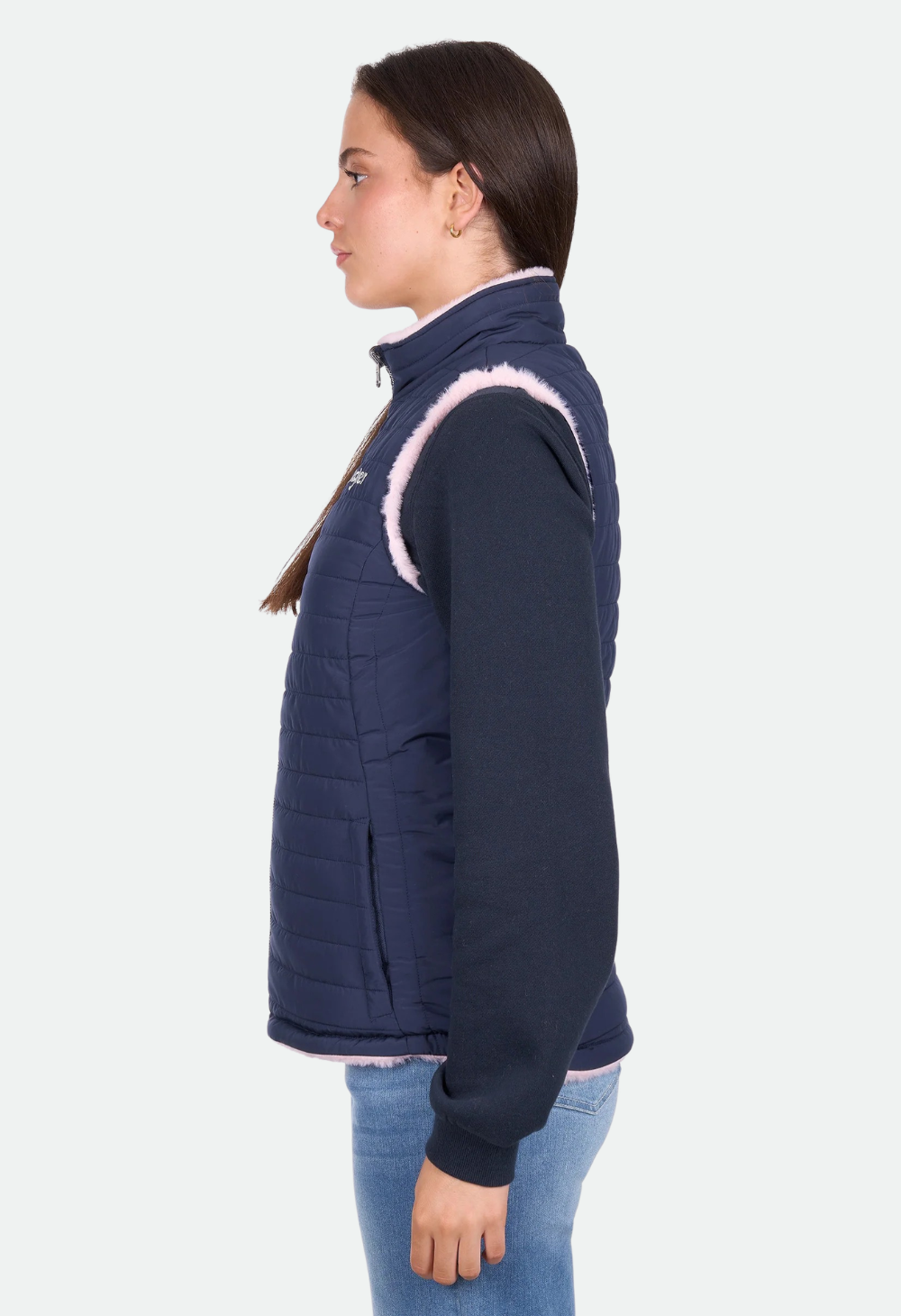 Wrangler Women’s Marta Reversible Vest - Navy/Pink