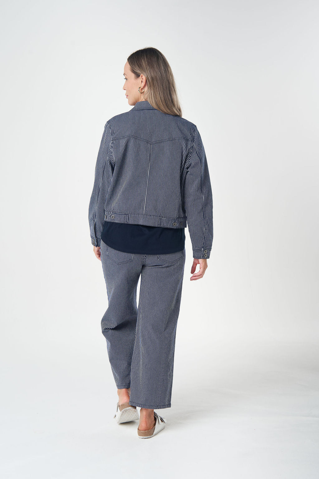 Goondiwindi Cotton Ray Denim Jacket - Dark Navy/White