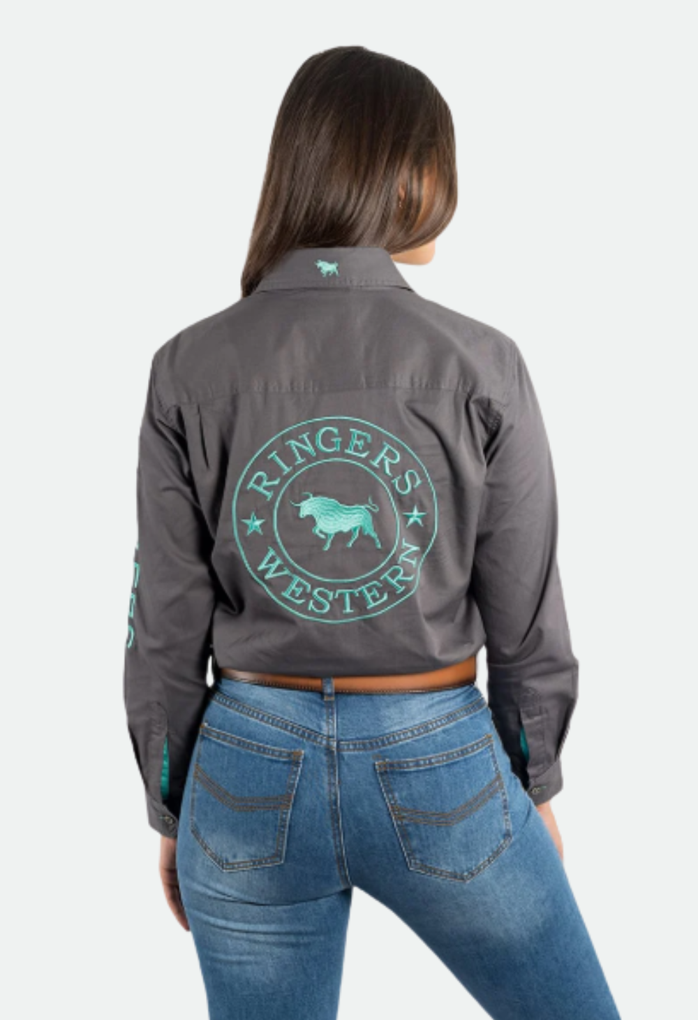 Ringers Western Signature Jillaroo Womens Full Button Work Shirt - Magnum/Mint