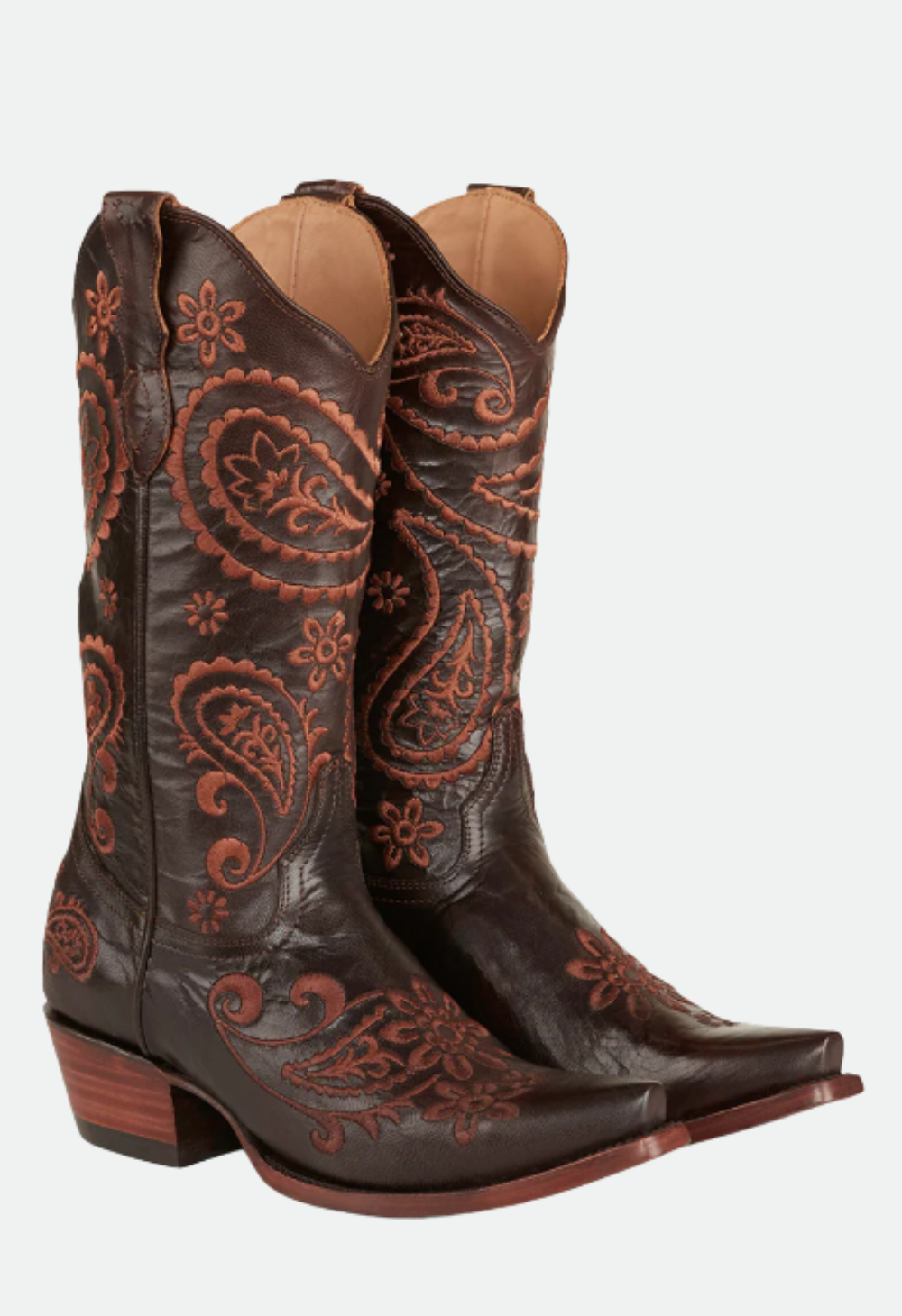 Ringers Western Olivia Womens Cuban Heel Western Boot - Coffee